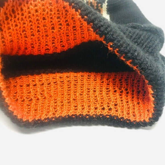 Unbranded Black Orange Wool Knit Beads Winter Cap main image 6